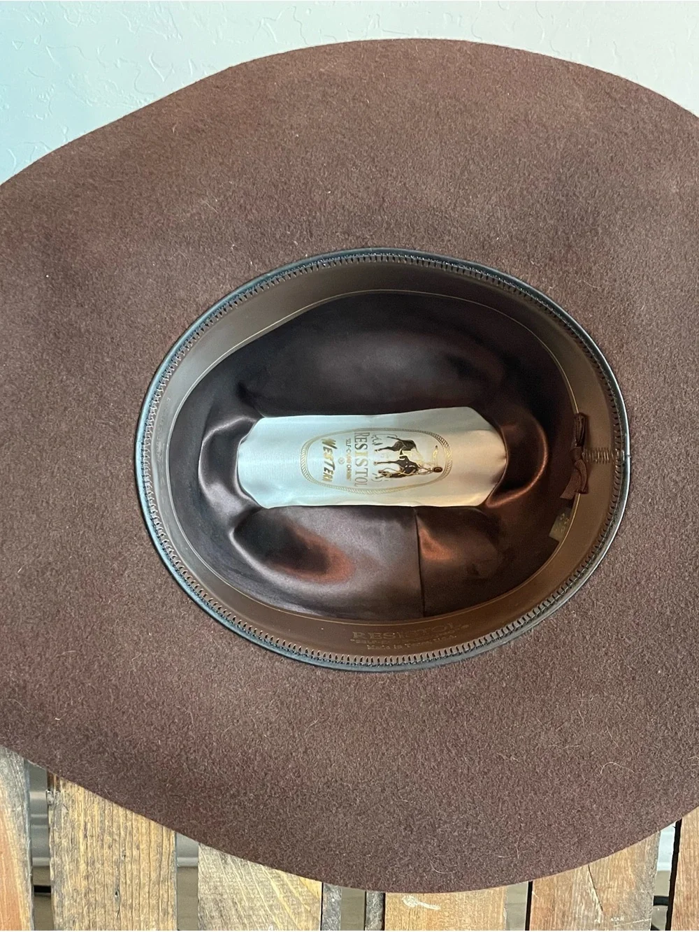 Classic Resistol Brown Felt Cowboy Hat with Silver Accent Band